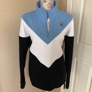 FILA like new XL chevron sweatshirt blue, white and black.